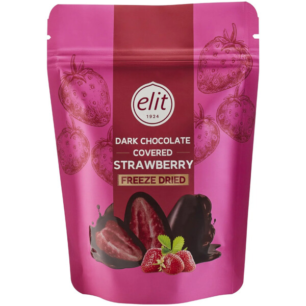 תותים קפואים מצופים בשוקולד מריר — Elit Dark Chocolate Covered Strawberry